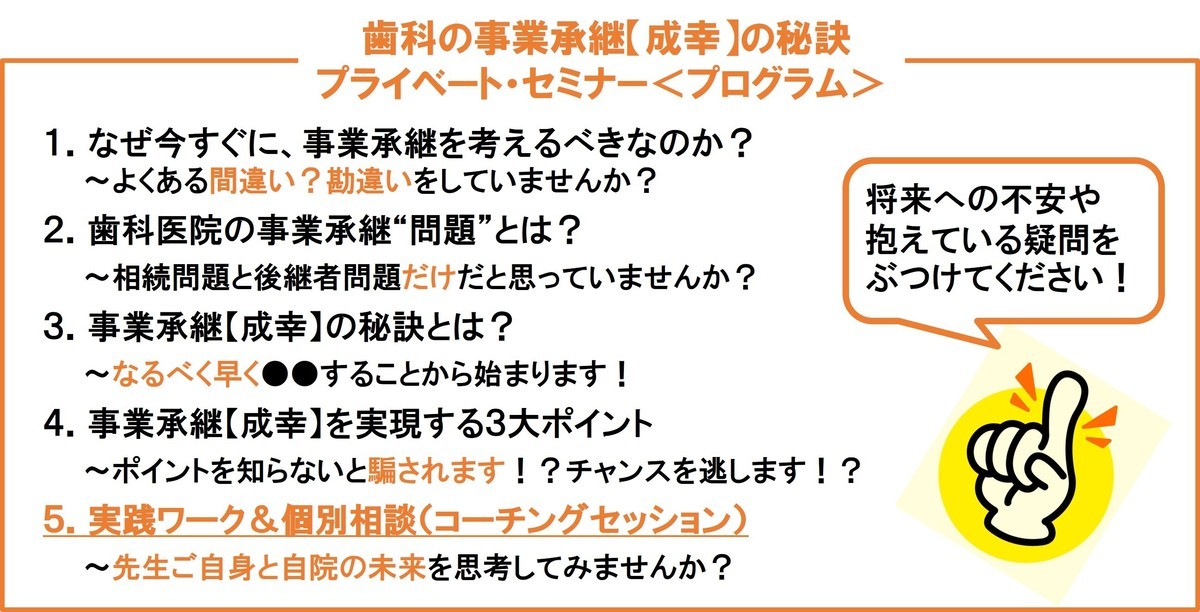 歯科経営成幸セミナープログラム